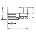 3/8 Sq. Dr. Socket  8mm 12 point Length 26mm