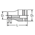 3/8 Sq. Dr. Industrial TORX® E8 Socket - Length 26mm