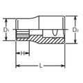 1/4 Sq. Dr. 6 point chrome SAE Socket  1/2