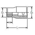 1/4 Sq. Dr. 6 point chrome SAE Socket  9/32