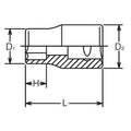 1/4 Sq. Dr. 6 point chrome Metric Socket  10mm