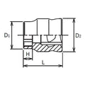 1/4 Sq. Dr.  Z-series 6 point chrome Metric Socket  10mm