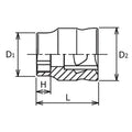 1/4 Sq. Dr. Z-Series 6 point chrome Metric Socket  4mm