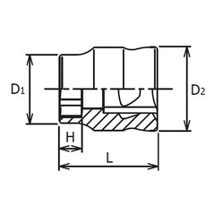 1/4 Sq. Dr. Z-Series 6 point chrome Metric Socket 5.5mm - Ko-ken USA