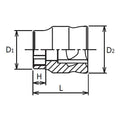 1/4 Sq. Dr. Z-Series 6 point chrome Metric Socket  7mm