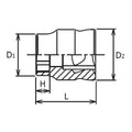 1/4 Sq. Dr. Z-Series 6 point chrome Metric Socket  8mm