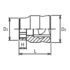 1/4 Sq. Dr. Z-Series 6 point chrome Metric Socket 8mm - Ko-ken USA