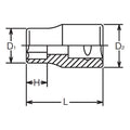 1/4 Sq. Dr. Socket  BA8 6 point Length 22mm