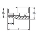 1/4 Sq. Dr. 12 point chrome SAE Socket  9/32