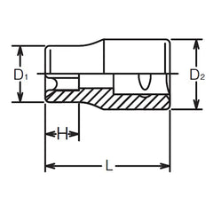 1/4 Sq. Dr. TORX® E8 Socket - Length 22mm - Ko-ken USA