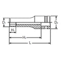 1/2 Sq. Dr. Socket  24mm 6 point Length 77mm