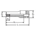 1/2 Sq. Dr. Socket  14mm 12 point Length 77mm