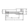 1/2 Sq. Dr. Socket  17mm 12 point Length 77mm