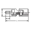 1/4 Sq. Dr. Universal Bit Socket  4mm Hex Length 40mm