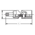 1/4 Sq. Dr. Universal TORX® T20 Bit Socket - Length 42mm