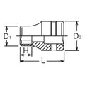 1/2 Sq. Dr. Socket  15/16 6 point Length 42mm