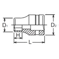 1/2 Sq. Dr. Socket  24mm 6 point Length 42mm