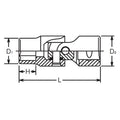 1/4 Sq. Dr. Universal Socket  10mm 6 point Length 35mm