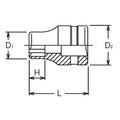 1/2 Sq. Dr. Socket  24mm Surface Length 42mm