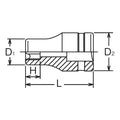 1/2 Sq. Dr. Socket TORX® E10  Length 36mm