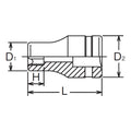 1/2 Sq. Dr. Socket TORX® E20  Length 37mm