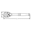 1/4 Hex Dr. Bit Ratchet Handle  1/4 For 1/4H Bit Length 125mm