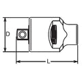 1/4 Sq. Dr. Ratchet Adaptor  44 teeth  Length 40mm