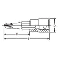 3/8 Sq. Dr. Bit Socket  PH2  Length 60mm