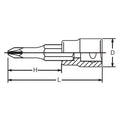 3/8 Sq. Dr. Bit Socket  PZ3  Length 50mm