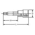 3/8 Sq. Dr. Bit Socket  1/2 Hex Length 50mm