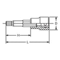 3/8 Sq. Dr. Bit Socket  10mm Hex Length 100mm