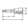 3/8 Sq. Dr. Bit Socket  11mm Hex Length 100mm