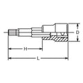 3/8 Sq. Dr. Bit Socket  12mm Hex Length 100mm