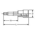 3/8 Sq. Dr. Bit Socket  8mm Hex Length 62mm