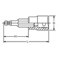 3/8 Sq. Dr. Bit Socket  3mm Ballpoint Hex Length 62mm