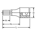 3/8 Sq. Dr. Bit Socket  1/2 Hex Length 52mm