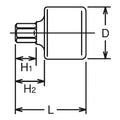 3/8 Sq. Dr. Bit Socket  10mm Hex Length 25mm