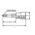 3/8 Sq. Dr. Bit Socket  12mm Grip Ring Length 100mm