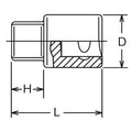 3/8 Sq. Dr. Bit Socket  1/2 Square Length 28mm For Drain Plug