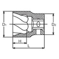 3/8 Sq. Dr. Nut Twister  9mm  Length 32mm