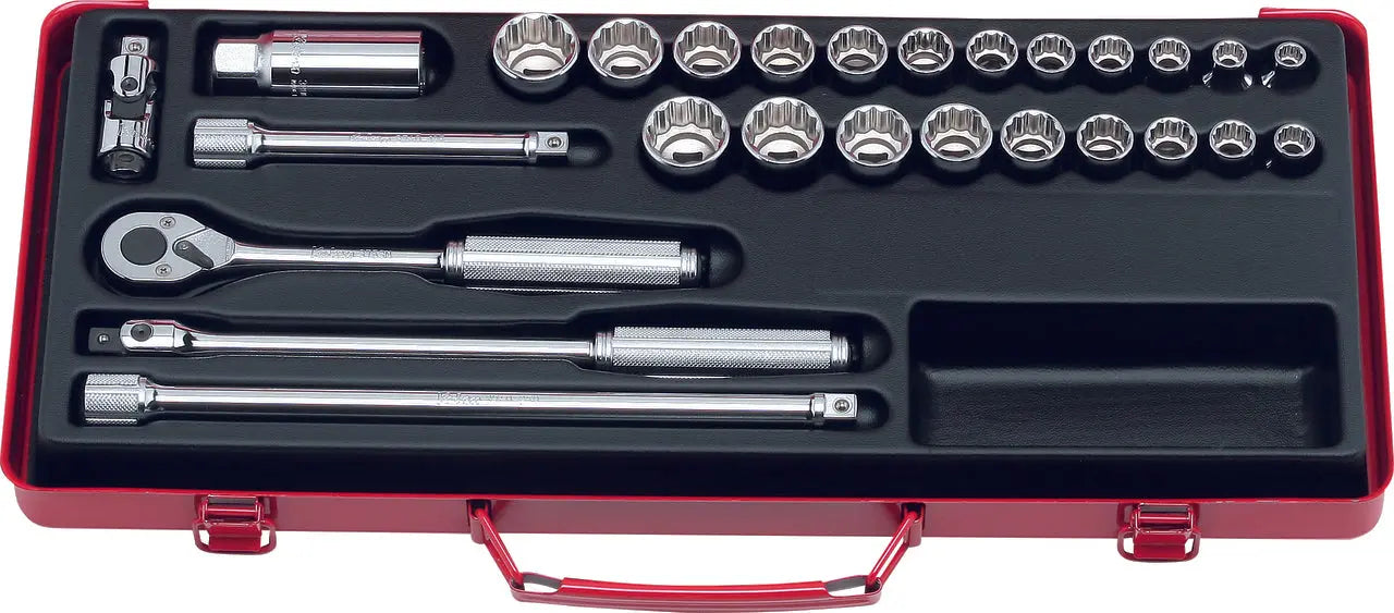3/8 Sq. Dr. Socket set 12 point 27 pieces - Ko-ken USA
