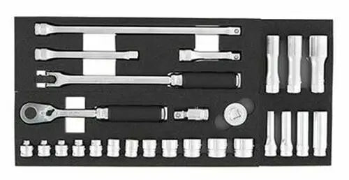 Irega Koken Socket Set - 3/8" Drive, 10-Piece (3/8" To 15/16"), 300 Mm Rail, 809 G
