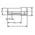 3/8 Sq. Dr. Socket  14mm 6 point Length 40mm