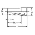 3/8 Sq. Dr. Socket  9mm 6 point Length 40mm