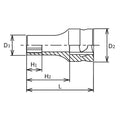 3/8 Sq. Dr. Z-series Metric Semi-Deep 6 point Chrome Socket  - 10mm