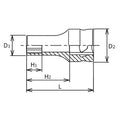 3/8 Sq. Dr. Z-series Metric Semi-Deep 6 point Chrome Socket  - 11mm