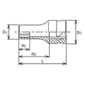 3/8 Sq. Dr. Z-series Metric Semi-Deep 6 point Chrome Socket  - 13mm