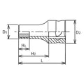 3/8 Sq. Dr. Z-series Metric Semi-Deep 6 point Chrome Socket  - 16mm