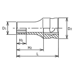 3/8 Sq. Dr. Z-series Metric Semi-Deep 6 point Chrome Socket - 17mm