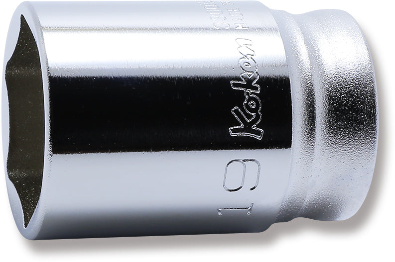 3/8 Sq. Dr. Z-series Metric Semi-Deep 6 point Chrome Socket - 19mm